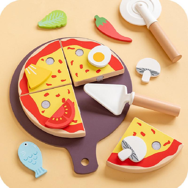 Fun Wooden Simulation Cutting Pizza Kid Toy Set For Skill Development And Creative Play Activities