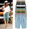 Women's Fashion New Mid-waist Summer Solid Color Thin Outer Loose Casual Five-point Pants