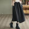 Женская осенняя ретро-юбка с эластичной талией средней длины и талией