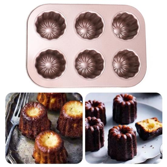 Многоразовая форма для торта, антипригарная, прочная, 6 сеток, Canele, помадка, десертная посуда