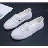 Size35-40 Low Platform Sneakers Women Shoes Female Pu Leather Walking Sneakers Loafers White Flat Slip On Vulcanize Casual Shoes