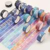 12 Pcs/Set Stars Planet Washi Tape Gold Foil Masking Tape Kawaii Decorative Adhesive Tape Sticker Scrapbooking Stationery