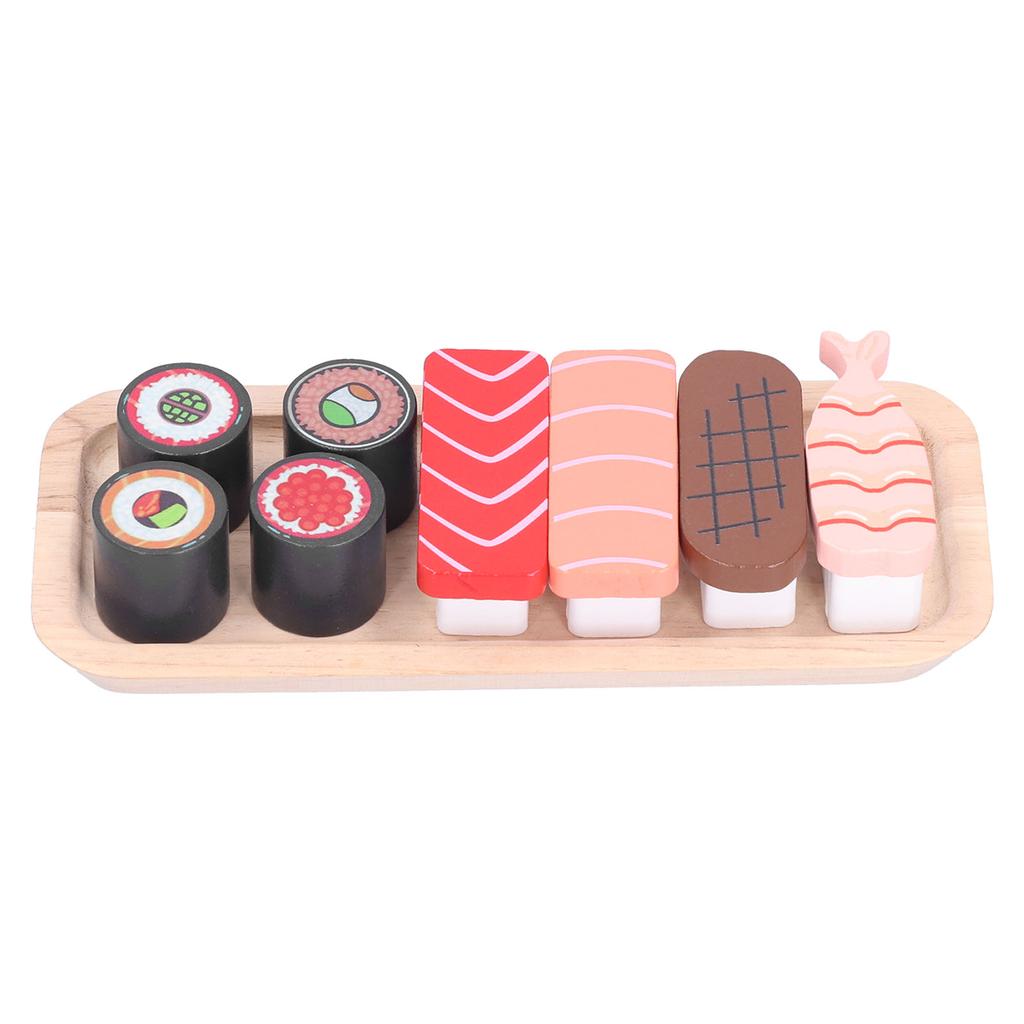 Wooden Sushi Restaurant Pretend Play Set Food Recognize Toy Children Kitchen Pretend Toy