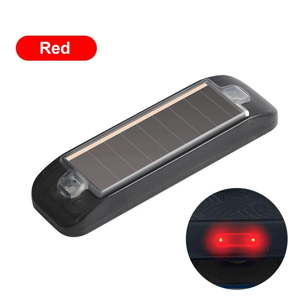 Solar Powered LED Tail Warning Light - Rear Collision Prevention Flashing Light for Car Motorcycle Electric Vehicle Bicycle