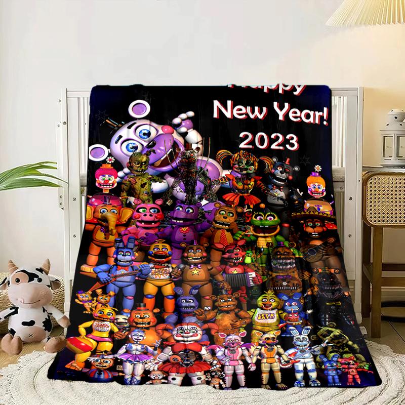Five Nights At bears Horror Blanket Flannel Blanket for bed, sofa, Camping, Hiking, Picnic Essentials, gift for family Fan gifts
