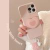 Pink Love Stand for IPhone16 Mobile Phone Case 15promax Apple 14 Suitable for 13 Hair Ball Bell 17
