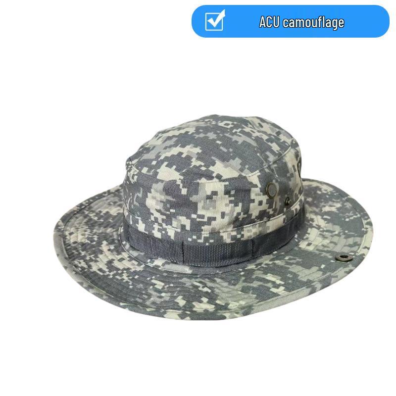 Camouflage Adjustable Outdoor Sun Hat with Chin Strap and Customizable Logo
