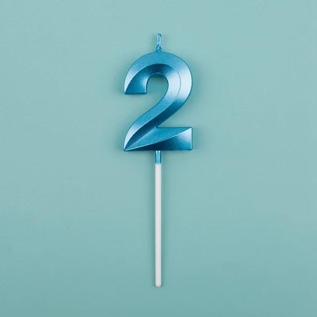 1pc Birthday Cake Topper Candles Blue Pink Birthday Digital Candle Memorial Day Party Cake Decor For Girl Boys Cake Accessories