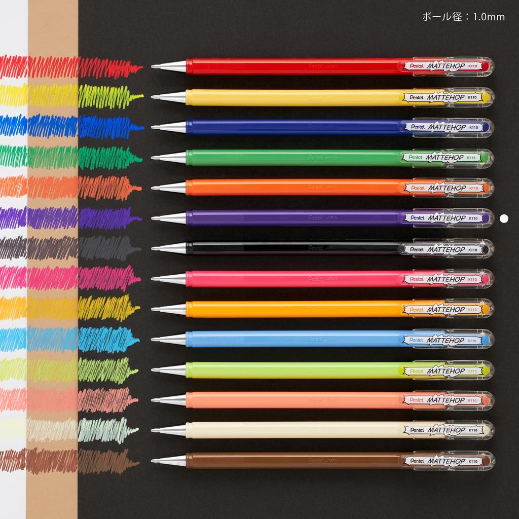 PENTEL Матовая фиолетовая шариковая ручка, 10 ручек, K110-VV
