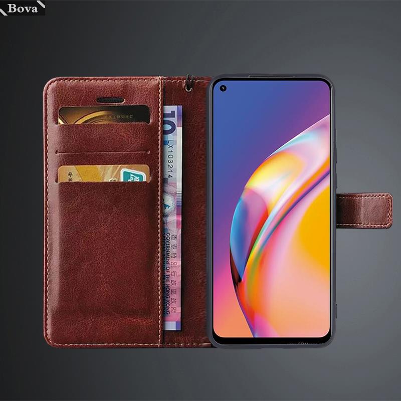 Чехол-держатель для карт для OPPO Reno 5 lite из искусственной кожи, откидной чехол-кошелек в стиле ретро, чехол для телефона Reno 5 lite Business Fundas Coque