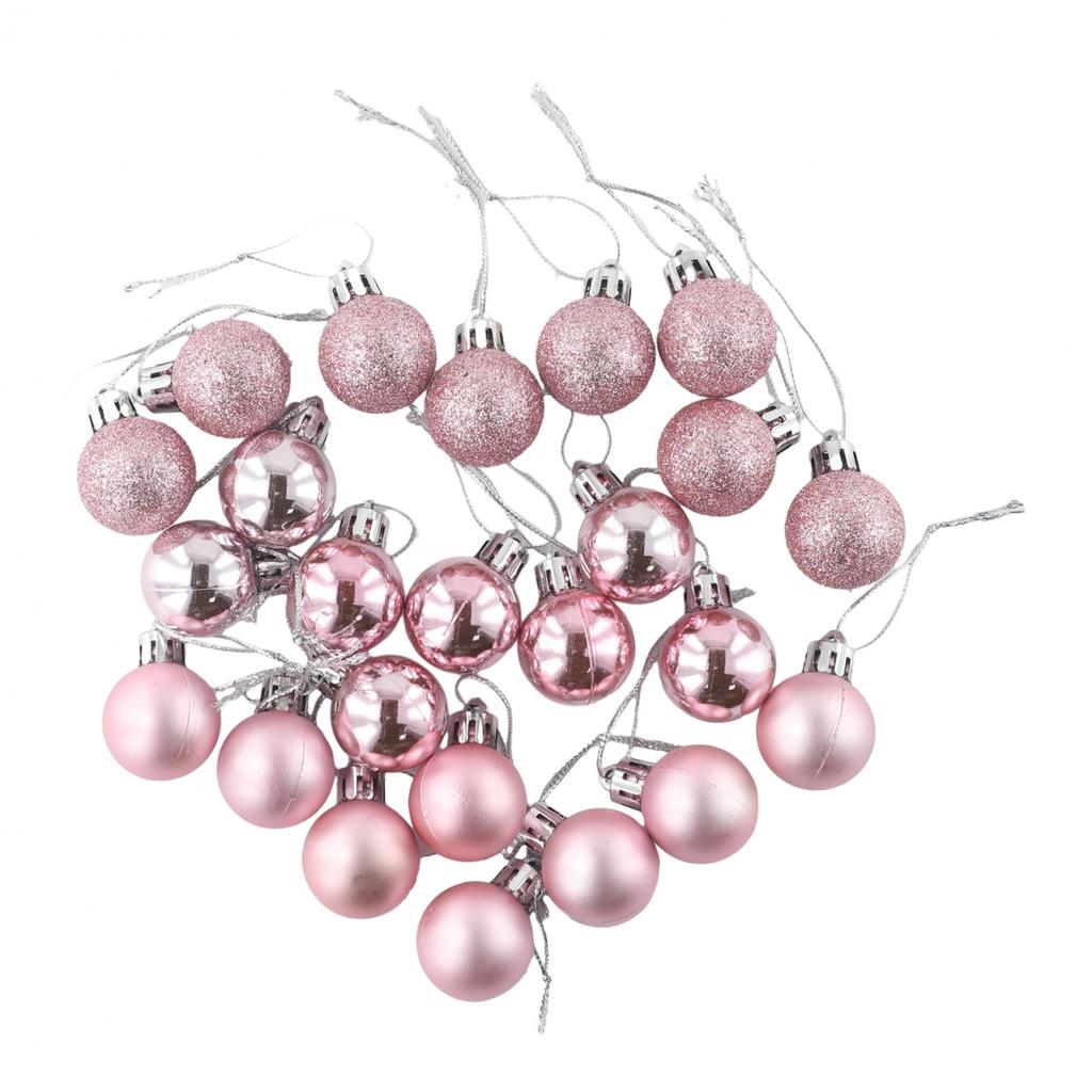 Elevate the Festivewith Pink Christmas Ball Ornaments Set of 24