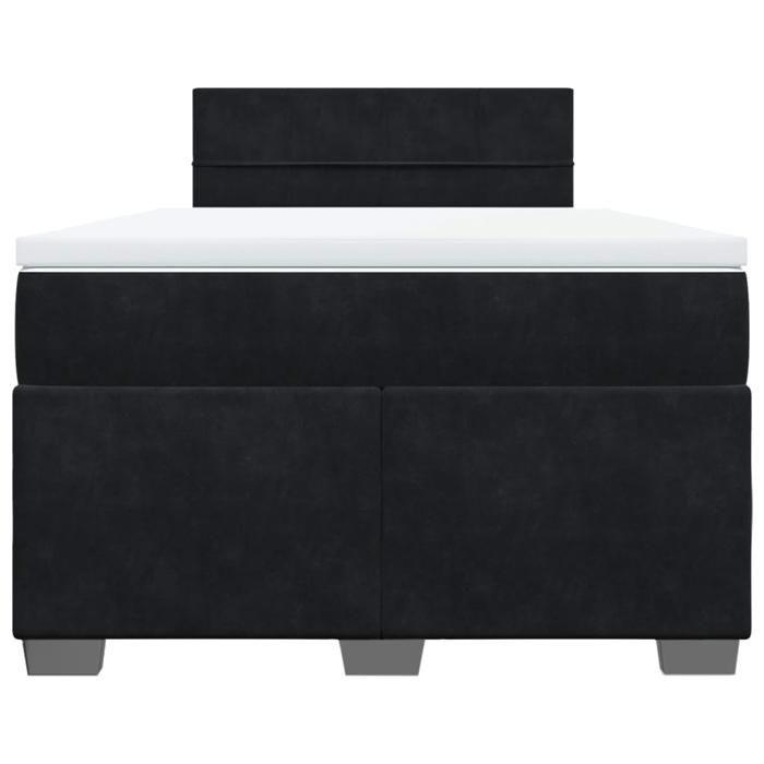 Maison Exclusive - Sommier à lattes de lit avec matelas Noir 120x200 cm Velours