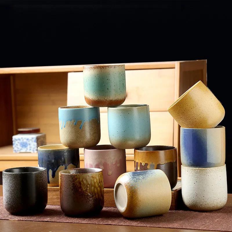 250 мл ретро-кружка для кофе в японском стиле, керамическая чашка для завтрака, креативная цветная чашка для латте, послеобеденный чай, напитки, посуда для напитков