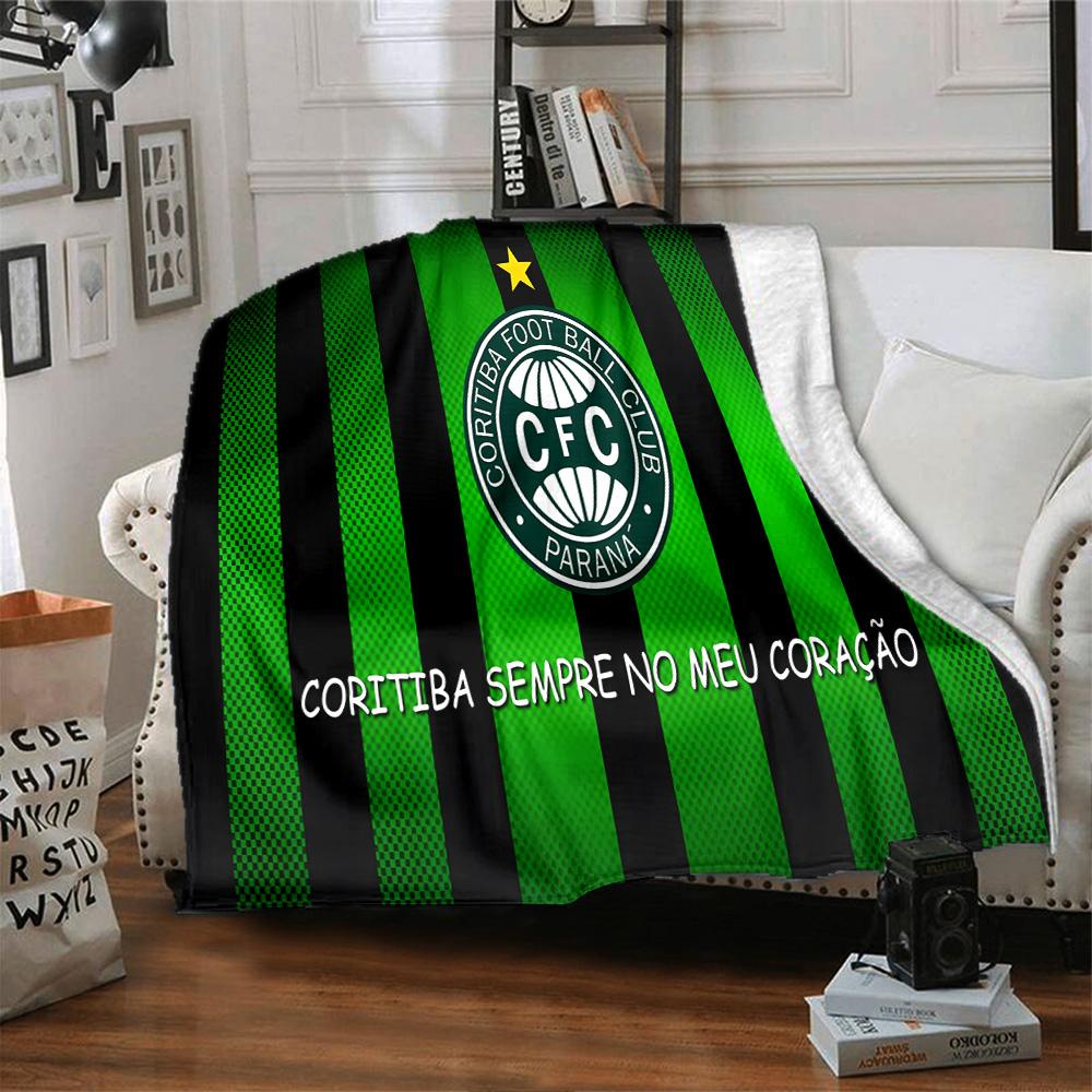 Coritiba Football Club Return Flannel Blanket, Soft Polyester, Modern Design, All-Season for Camping, Travel, Gifts for holidays or birthdays