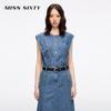 Miss Sixty Женское джинсовое платье без рукавов из смеси тенсела с поясом