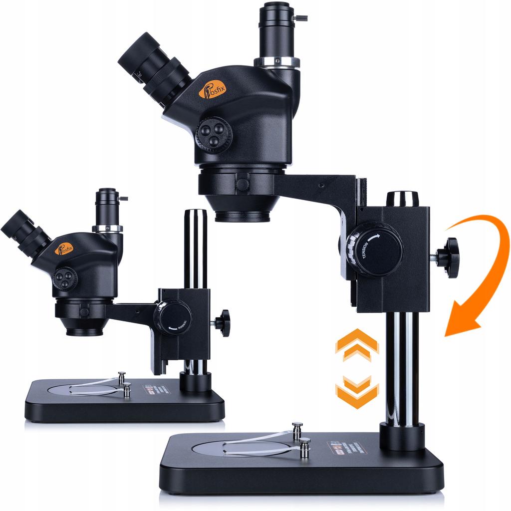 Rosfix Mikroskop Trinokularowy 7–45x z Kamerą 16MP 4K i Oświetleniem LED 56 – Zoom Optyczny | C-Mount | Inspekcja PCB | Serwis SMT