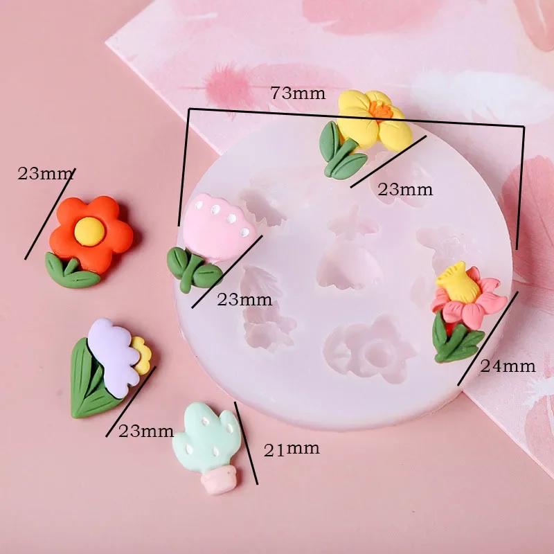 Mini Flowers Series Silicone Mold DIY Handmade Fondant Cake Baking Chocolate Sugar Cake Tool Resin Polymer Clay Making Mould