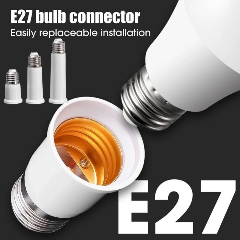 Детали освещения Пластиковый удлинитель E27 на E27 65 мм/95 мм/120 мм Белый адаптер-переходник-держатель для лампочки