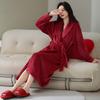 Thickened flannel red pajamas pajamas wedding couple suit autumn and winter coral fleece men's and women's loungewear