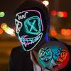 High Quality Rave Mask Decor Cosplay Purge Mask Halloween Horror Led Luminous Mask For Makeup Prom Party Cosplay Costume