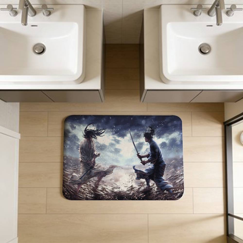 Classical Anime Vagabond Floor Mat Non-Slip Laundry Room Mat Laundry Decor Balcony Child Living Room Bedside Mats