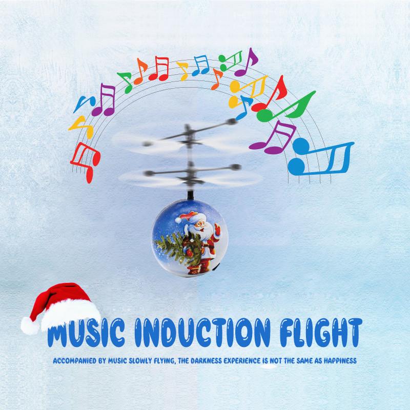 Вспышка Летающий шар Инфракрасная индукция Красочная музыка Светодиодная дискотека RC Вертолет Игрушка