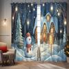 3D Digital Printed Christmas Snowman Cabin Curtains 2pcs Free Shipping Boy Girls Room Bedroom Window Decor Living Room Curtains