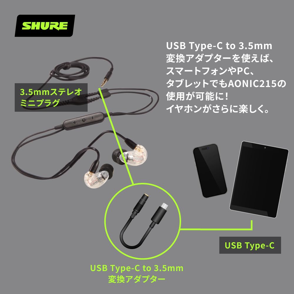 Shure SE215DYCL+UNI-A Wired Earphones Clear
