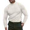 Men's Autumn Casual Turtleneck Solid Color Top Long Sleeve T-Shirt
