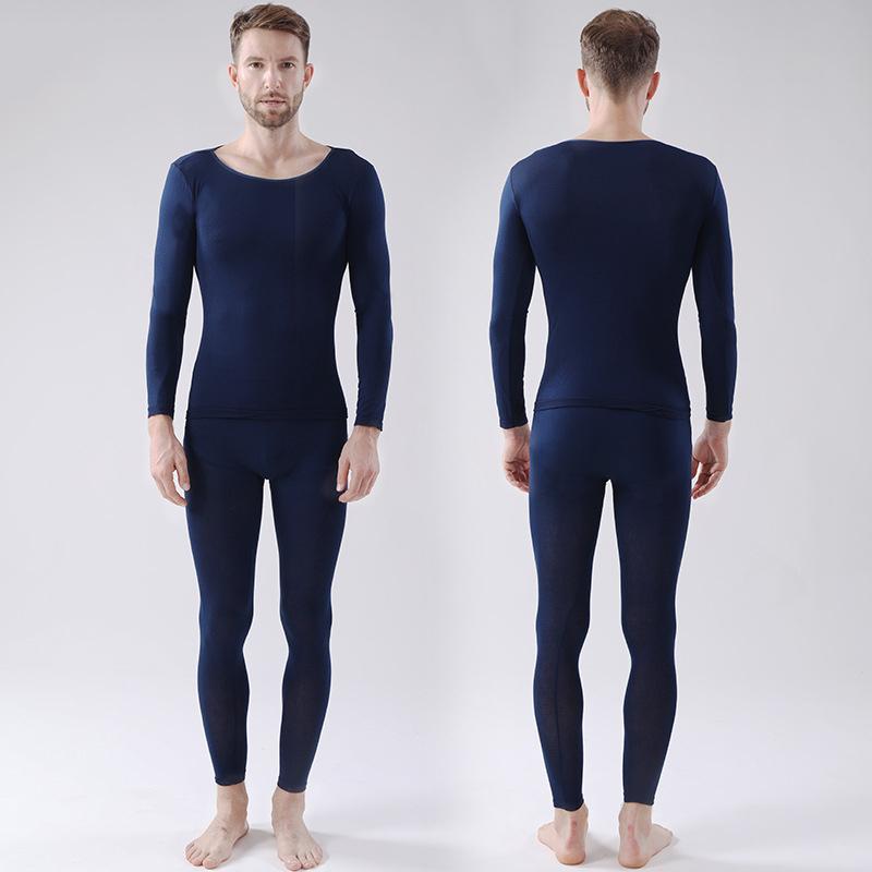 Men Women Long John Stay Warm Undergarments Thermal Underwear Set Ultra-thin Winter 2-Piece