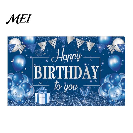 Birthday Celebration Banner Happy Backdrop, Party Photo Background Cloth for Celebration, Double-sided Printed Bunting Flag Decor Kids Women, Supplies