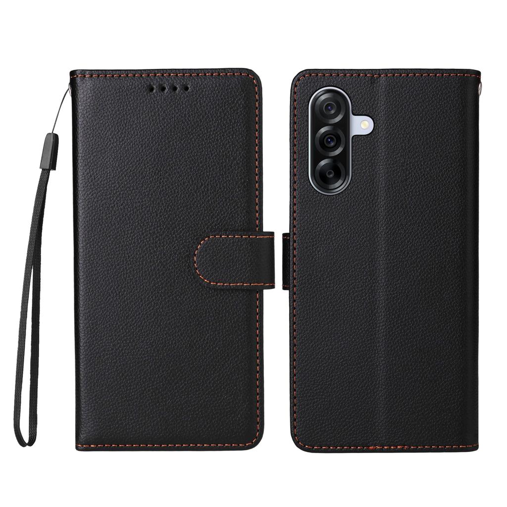 For Samsung Galaxy A36 5G Case RFID Blocking 3 Card Slots PU Leather Phone Cover with Wrist Strap