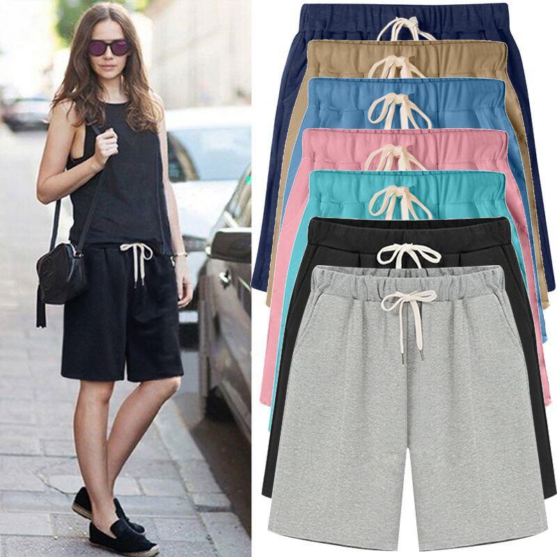 Шорты больших размеров, дышащие женские летние свободные брюки с высокой талией для спорта и отдыха, прямые брюки