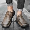 Handmade Genuine Leather Men's Casual Shoes Comfortable Moccasins Men Business Flats Shoes