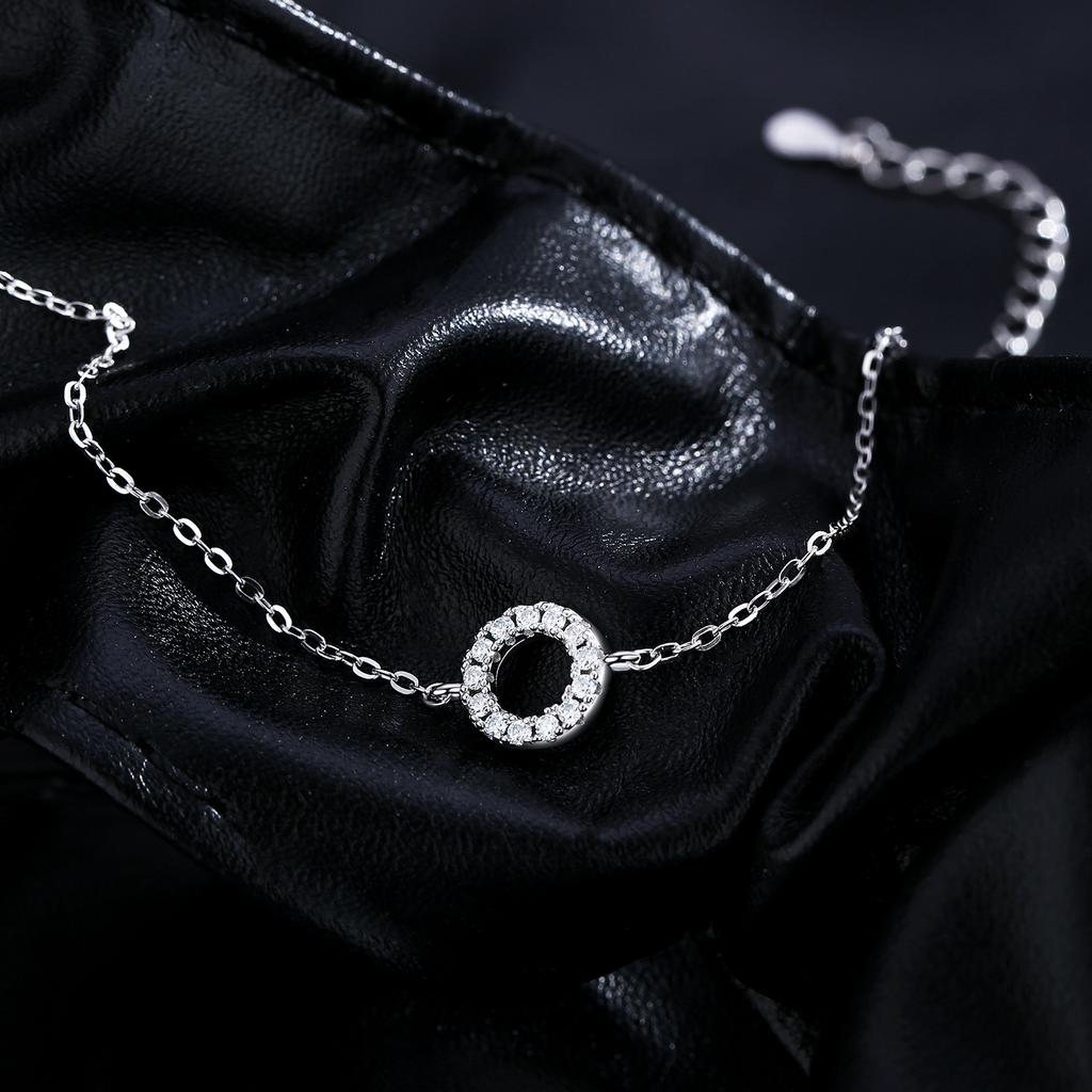 D Color Moissanite Bracelet 925 Sterling Silver Fashion Hallow Out Round Link Chain Bracelet For Women Fine Jewelry Gifts