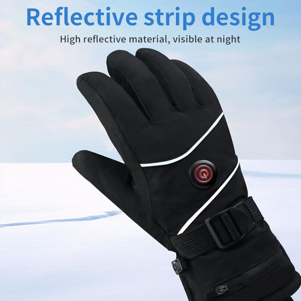 DC Rechargeable Winter Warm Electric Heated Gloves Waterproof Heated Motorcycle Gloves Touch Screen Hand Warmer for Women Men