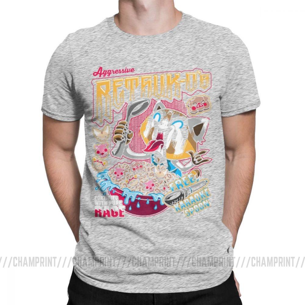 Death Metal Karaoke Kala Aggretsuko Aggressive Retsuko Men S T Shirts Casual Tees Short Sleeve T