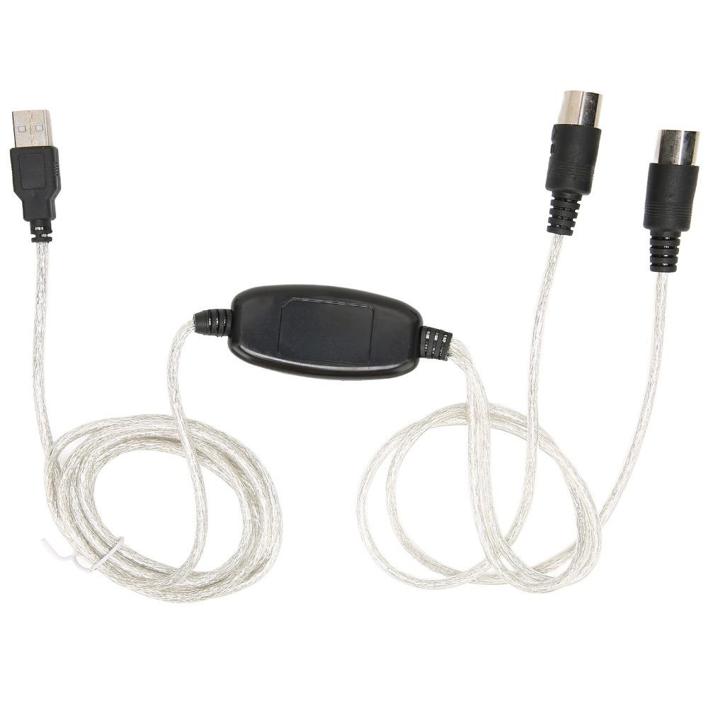 Plug and Play 16 Channels PC to Synthesizer 2 in 1 MIDI Cord Adapter  for Music Studio