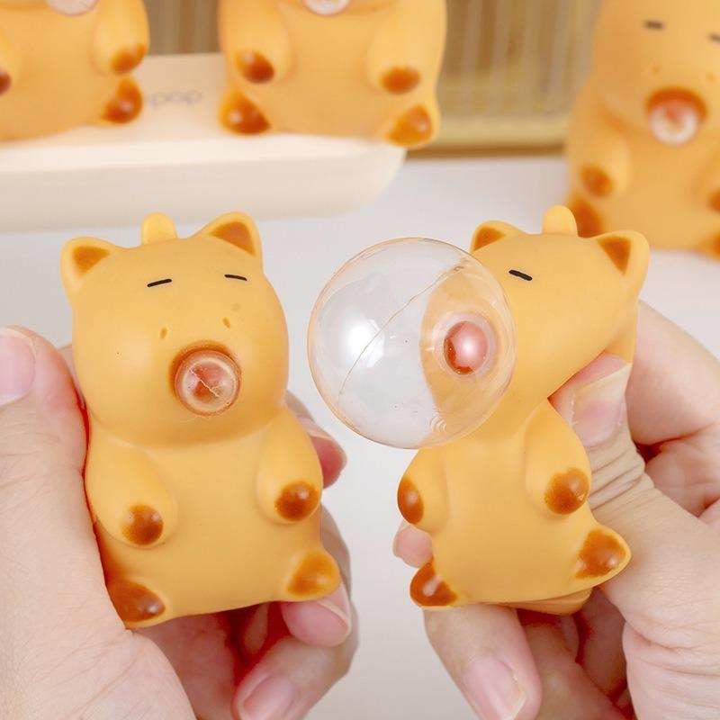 Забавная фигурка капибары с выдуванием пузырей, сжимаемая игрушка-поппер, игрушка-антистресс, новинка, розыгрыш, настольная игрушка, игрушка-пищалка для снятия стресса, подарок ребенку