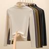 Half High Neck Women's Undergarment for Autumn and Winter Brushed Base Shirt Slim Fit Outer Long Sleeved T-shirt Top