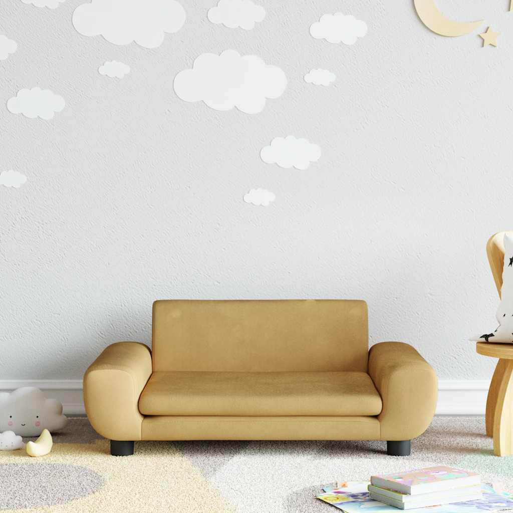 Vidaxl Sofa Dla Dzieci, Brązowa, 70X45X33 Cm, Aksamit
