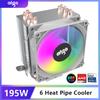Aigo ICE CPU Cooler 2 4 6 Тепловых Трубок Радиатор для ПК PWM 3PIN 90мм Охлаждение CPU Бесшумный RGB Вентилятор для Intel 1700 1150 1156 1366 1155 AMD