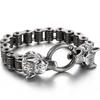 Готический двойной волчий головной браслет из нержавеющей стали для мужчин, винтажный черный цвет