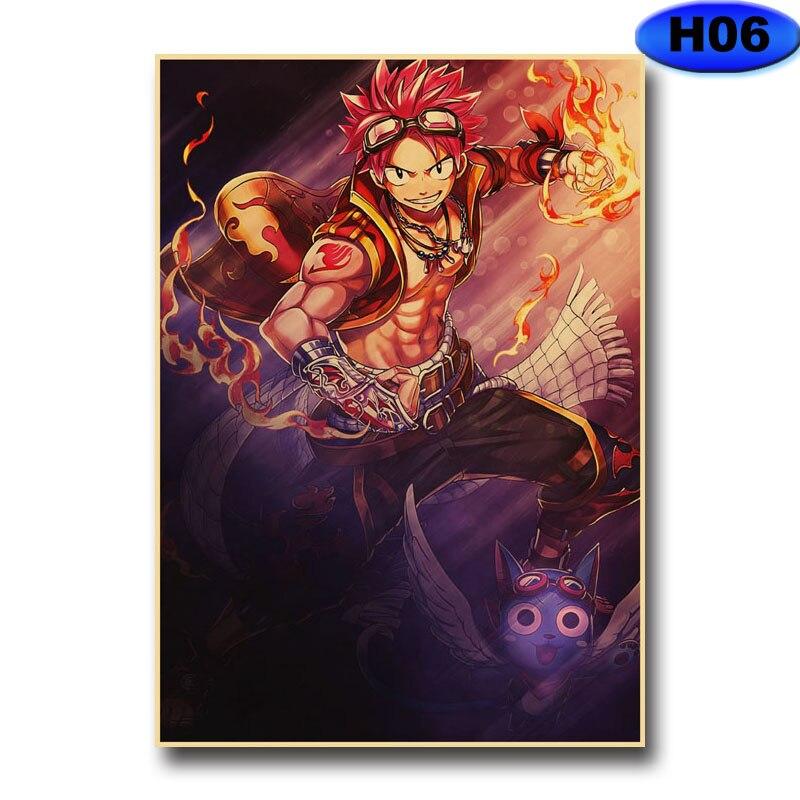 Anime Fairy Tail Posters Wall Stickers Kraft Paper Retro High Definition Poster Home Decor Living Room Bedroom Bar Decoration