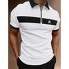 2023 New Trending Fashion 3D Digital Print Casual Polo Shirt , Men Short Sleeve Zipper Polo Shirt Tops .