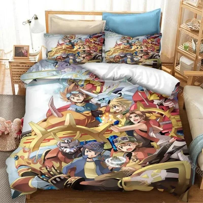 3D Принт Digimon Adventure Постельный Комплект Мальчики Девочки Полуторный Королевский Размер Пододеяльник Наволочка Кровать Дети Взрослые Мода Дом