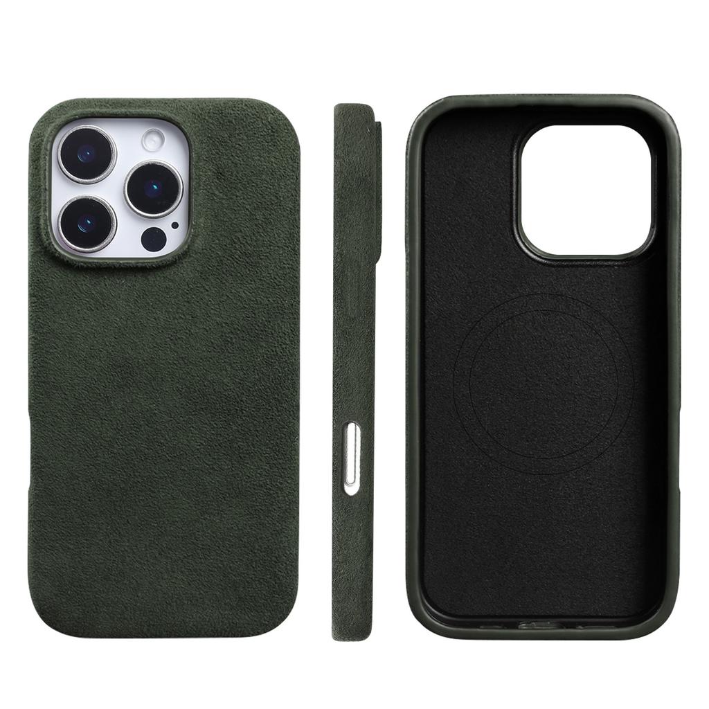 Full Coverage Magnetic Case For IPhone16 Pro 17 15 14 13 12 for ALCANTARA Magsafe Artificial Leather Supercar Suede Phone Cover
