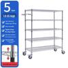 Chrome Wire Mesh Multi-layer Storage Rack - Stainless Steel Shelving for Household and Warehouse.