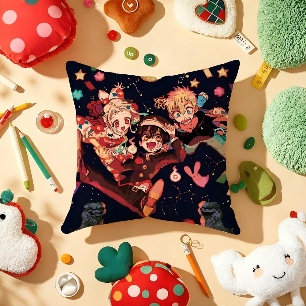 Anime Jibaku Shounen Hanako Kun Cushion Cover Plush Fabric Soft DoubleSided Printed Sofa Warm Winter Home Gift Pillow Cover