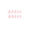 24pcs Detachable Fake Nials Press On Nails Short Square French White Edge False Nails